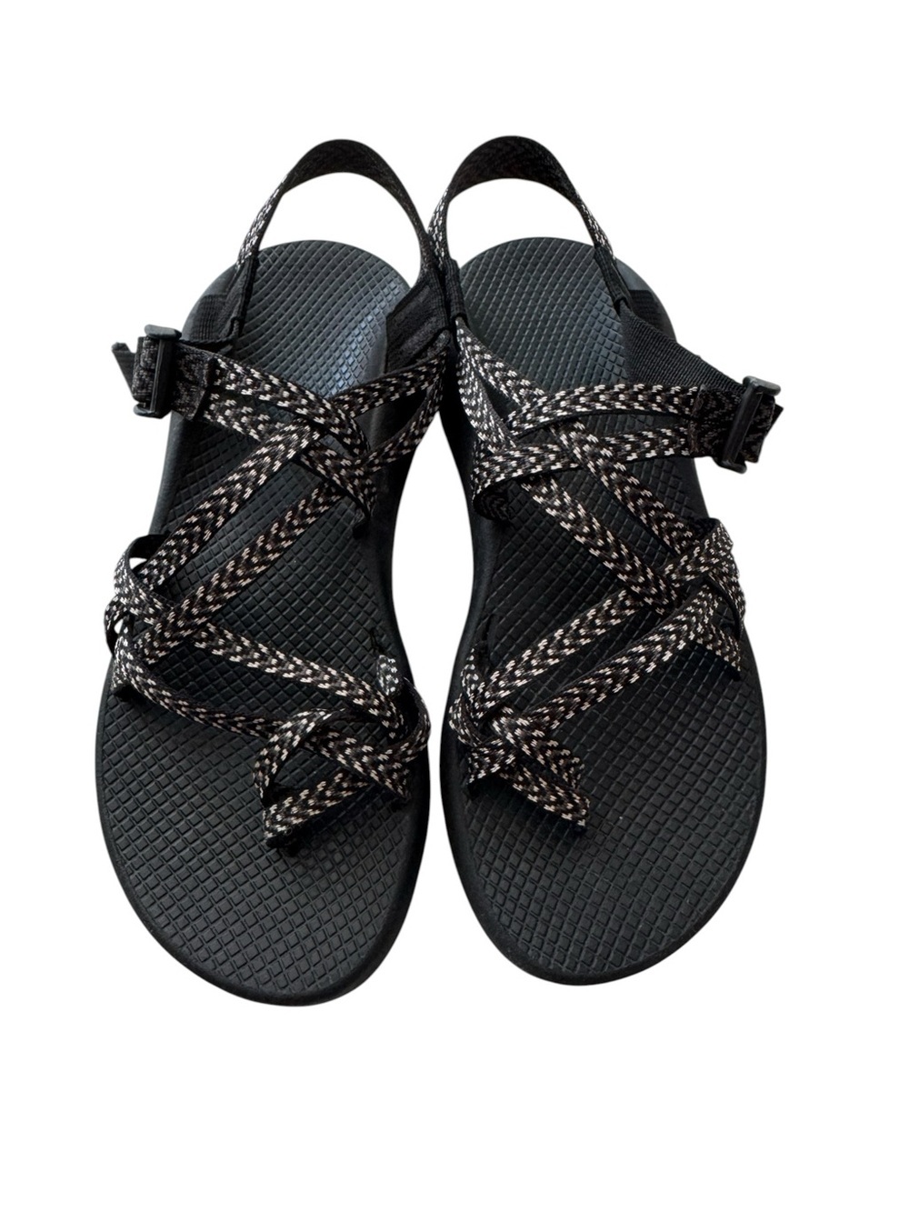 Chaco ZX/2 Dual Adjustable Straps Classic Sandal Black White Women Size 10